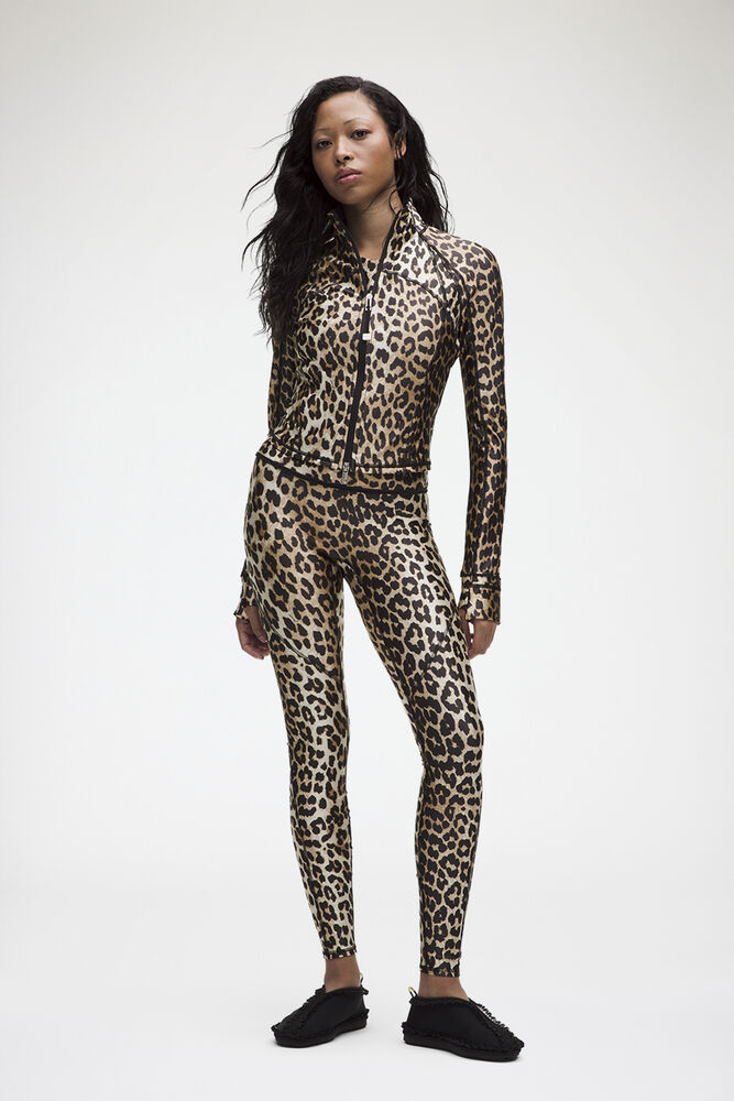 Ruffle-Trim MR Tight in Leopard, Multicolour